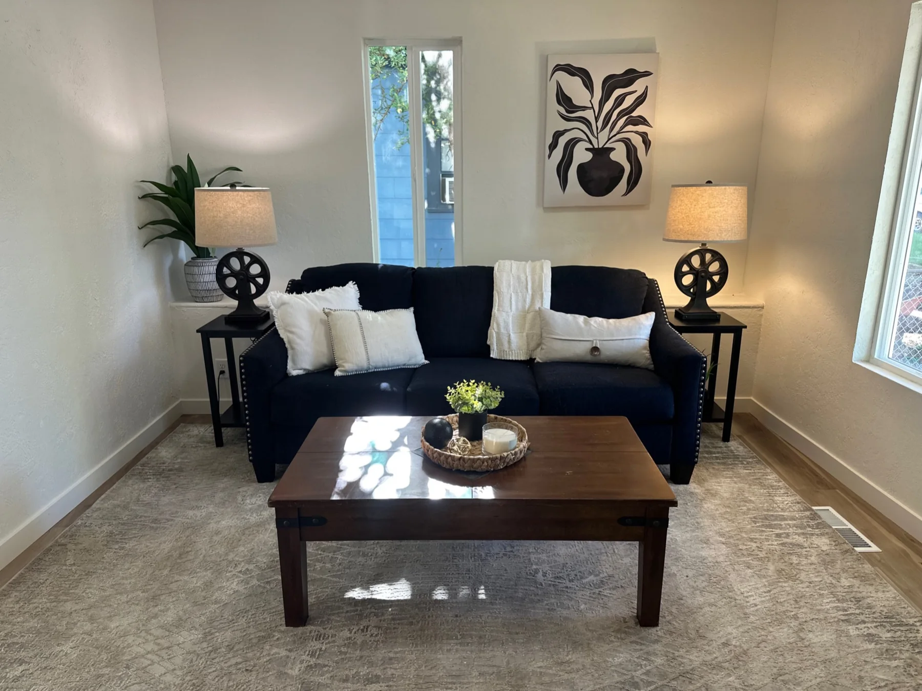 Professionally staged living room